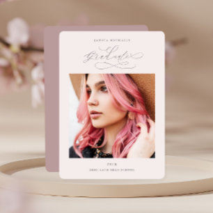 Invitación Bonito Polvoriento Rosa Dos Fiestas de Graduación