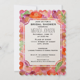 Invitación Bonito Poppies Watercolor Bridal Shower