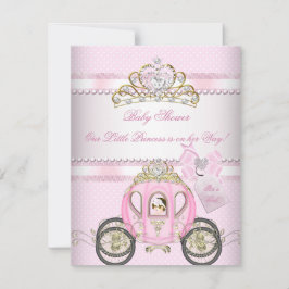 Invitación Bonito Princesa Baby Shower Cute Chica Carriage
