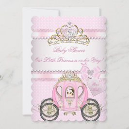 Invitación Bonito Princesa Baby Shower Cute Chica Carriage