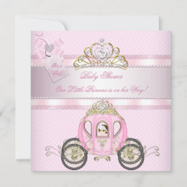 Invitación Bonito Princesa Baby Shower Cute Chica Carriage