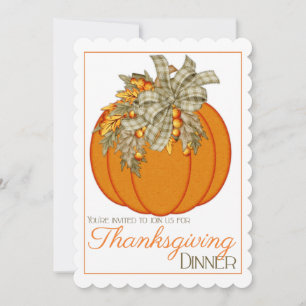 Invitación Bonito Pumpkin fiesta de la cena de Acción de Grac
