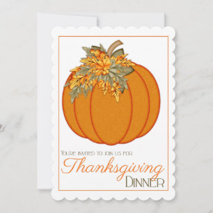 Invitación Bonito Pumpkin fiesta de la cena de Acción de Grac