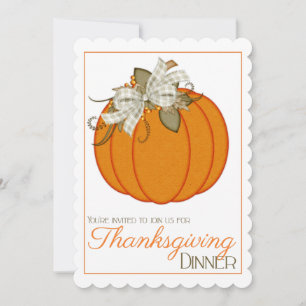 Invitación Bonito Pumpkin fiesta de la cena de Acción de Grac