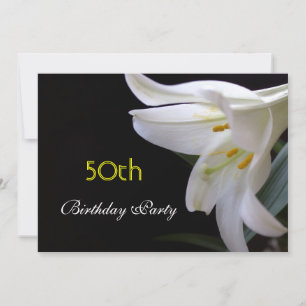 Invitación Bonito, puro y elegante cumpleaños de flores de li