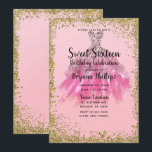 Invitación Bonito Purpurina de oro rosa Fiesta vestido dulce<br><div class="desc">Personalizar para cualquier evento</div>