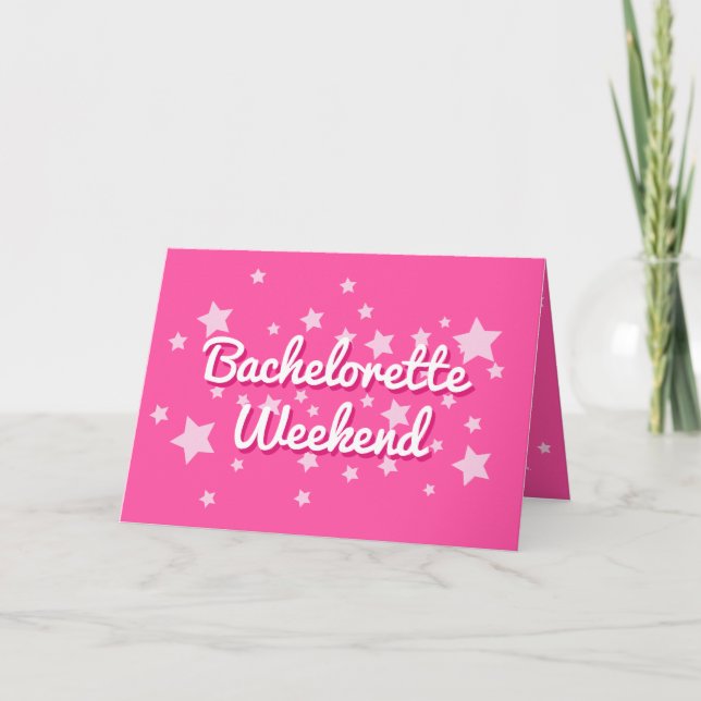 Invitación Bonito retro rosa Malibu Stars Bachelorette (Anverso)