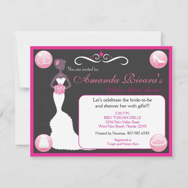 Invitación Bonito rosa (Anverso)