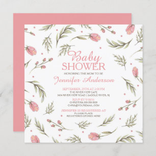 Invitación Bonito Rosa Baby Shower