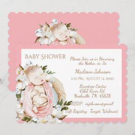 Invitación Bonito Rosa Floral Baby Girl Baby Shower