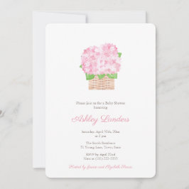 Invitación Bonito Rosa Hydrangea Chica Baby Shower