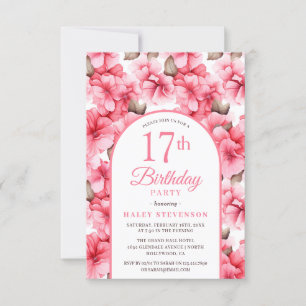 Invitación Bonito Rosa Jardín Arco Floral Moda 17 cumpleaños