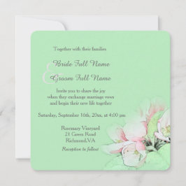 Invitación Bonito rosa rosa claro foto de arte boda