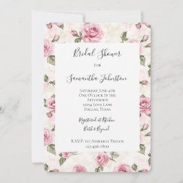 Invitación Bonito Rosa Roses Floral Brillante
