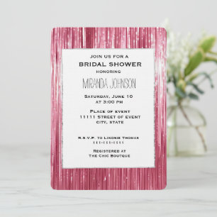 Invitación Bonito Rosa Tinsel Stripes Bripes Bridal Shower