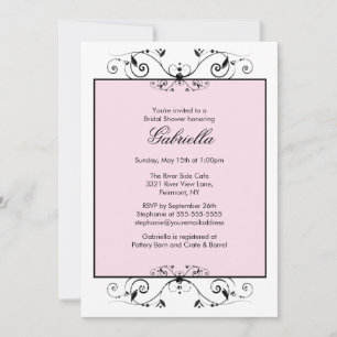 Invitación Bonito rosado con ducha de novia con desplazamient