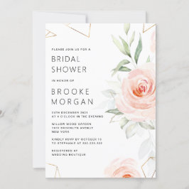 Invitación Bonito Rosado Shings Rubor Geométrico Brillante