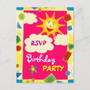 Invitación Bonito RSVP - postal del PARTIDO DE CUMPLEAÑOS