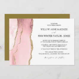 Invitación Bonito Rubor Agate moderno boda