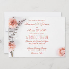 Invitación Bonito Rubor Carnation Flowers Floral