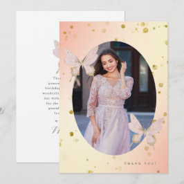 Invitación Bonito Rubor Mariposa Gracias Foto