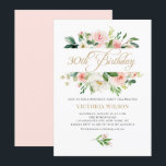 Invitación Bonito Rubor Peony Floral Frame 30 cumpleaños<br><div class="desc">Bonito floral 30 cumpleaños invitación a fiesta. Presenta un marco floral acuático de peonías melocotón rosado,  margaritas y rosas con acentos verdes. Personalice agregando nombres,  fecha,  hora y otros detalles. Esta encantadora invitación floral es perfecta para fiestas de cumpleaños de primavera y jardín.</div>