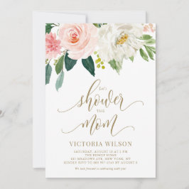 Invitación Bonito Rubor Pink Spring Florines Gold Baby Shower