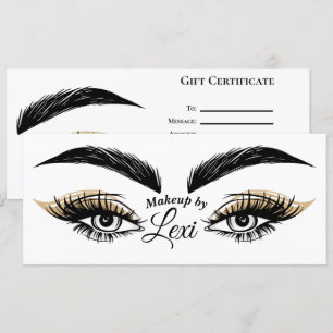 Invitación Bonito Salón De Belleza Lashes Certificado De Rega