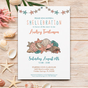 Invitación Bonito Seashells Beach Baby Shower