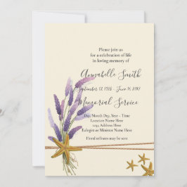 Invitación bonito Sencilla estrella de mar Memoria amorosa