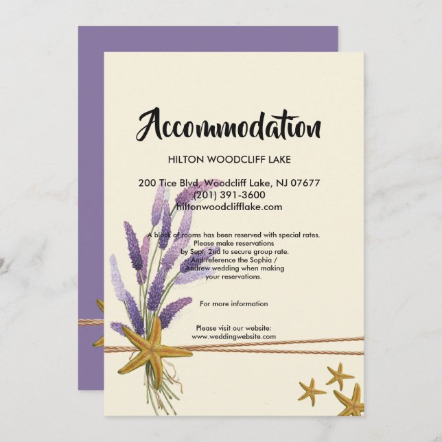 Invitación bonito Sencillo de pez estrella acomodado (Anverso / Reverso)