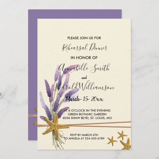 Invitación bonito Sencillo ensayo de estepas Cena (Anverso / Reverso)