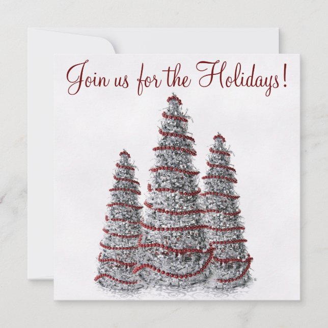 Invitación Bonito Siler y Rojo navidad Invita (Anverso)
