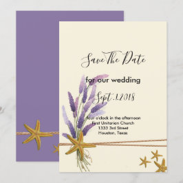 Invitación bonito Simple pez estrella ahorra la fecha