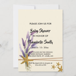 Invitación bonito Simple Starfish Baby Shower