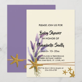 Invitación bonito Simple Starfish Baby Shower