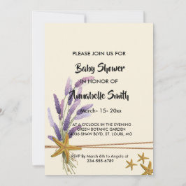 Invitación bonito Simple Starfish Baby Shower