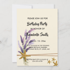 Invitación bonito Simple Starfish Birday