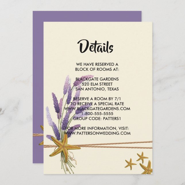 Invitación bonito Simple Starfish Envase (Anverso / Reverso)