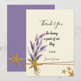 Invitación bonito Simple starfish gracias