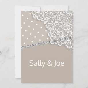 Invitación Bonito SPOT SEPIA Lace Diamond Boda Bronze