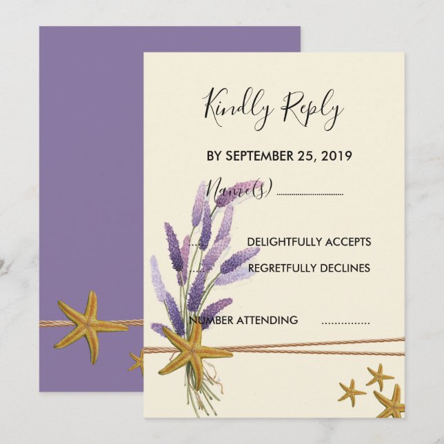 Invitación bonito SVP simple (Anverso / Reverso)