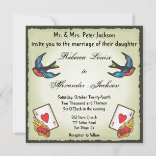 Invitación Bonito Tattoo Wedting Vegas Style