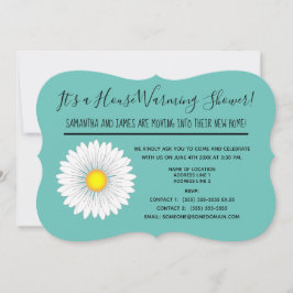 Invitación Bonito verde azulada Pequeña Daisy House Ducha Cal