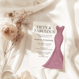 Invitación Bonito vestido 50 y fabuloso cumpleaños