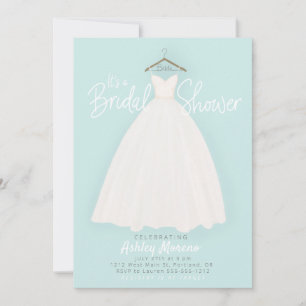 Invitación Bonito vestido Bridal/ducha de boda azul claro