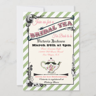 Invitación Bonito Victoriano Bridal Shower Tea Fiesta