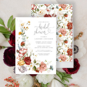 Invitación Bonito Vintage Watercolor Floral Bridal Shower