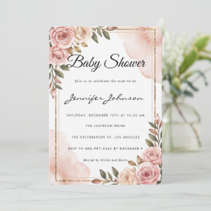Invitación Bonito Watercolor Flowers Garden Baby Shower