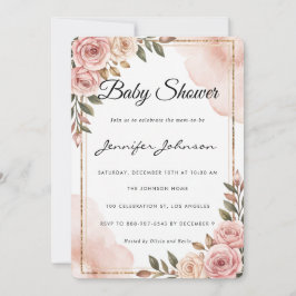 Invitación Bonito Watercolor Flowers Garden Baby Shower